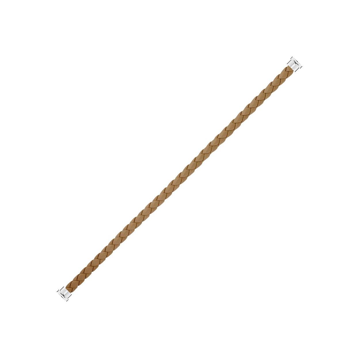 Câble FRED interchangeable Grand Modèle en cuir kaki tressé, embouts acier