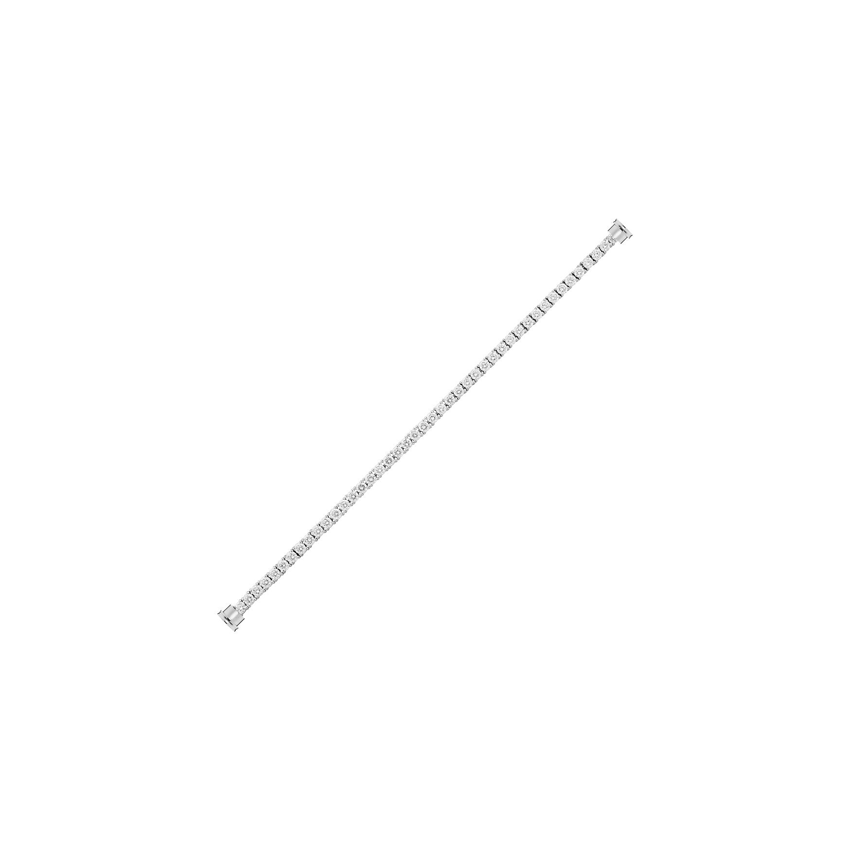 Câble FRED interchangeable Grand Modèle en or blanc et diamants blancs, embouts or blanc
