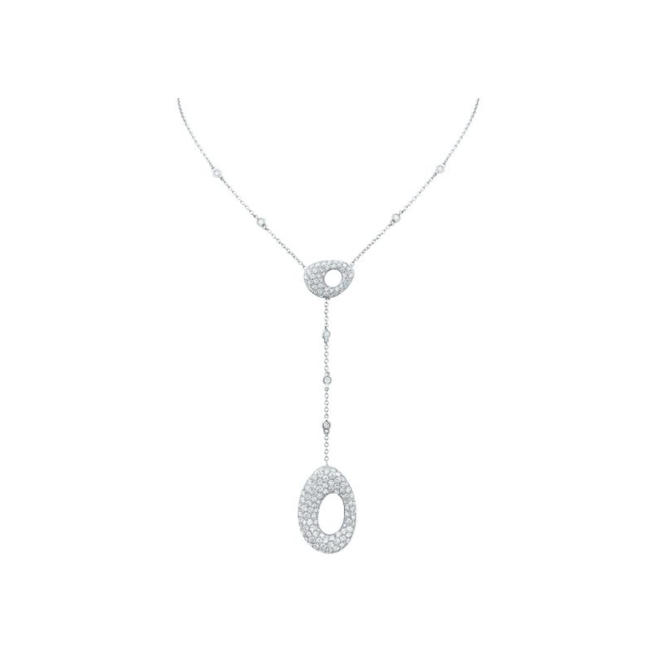 Collier Raynal Y en or blanc et diamants