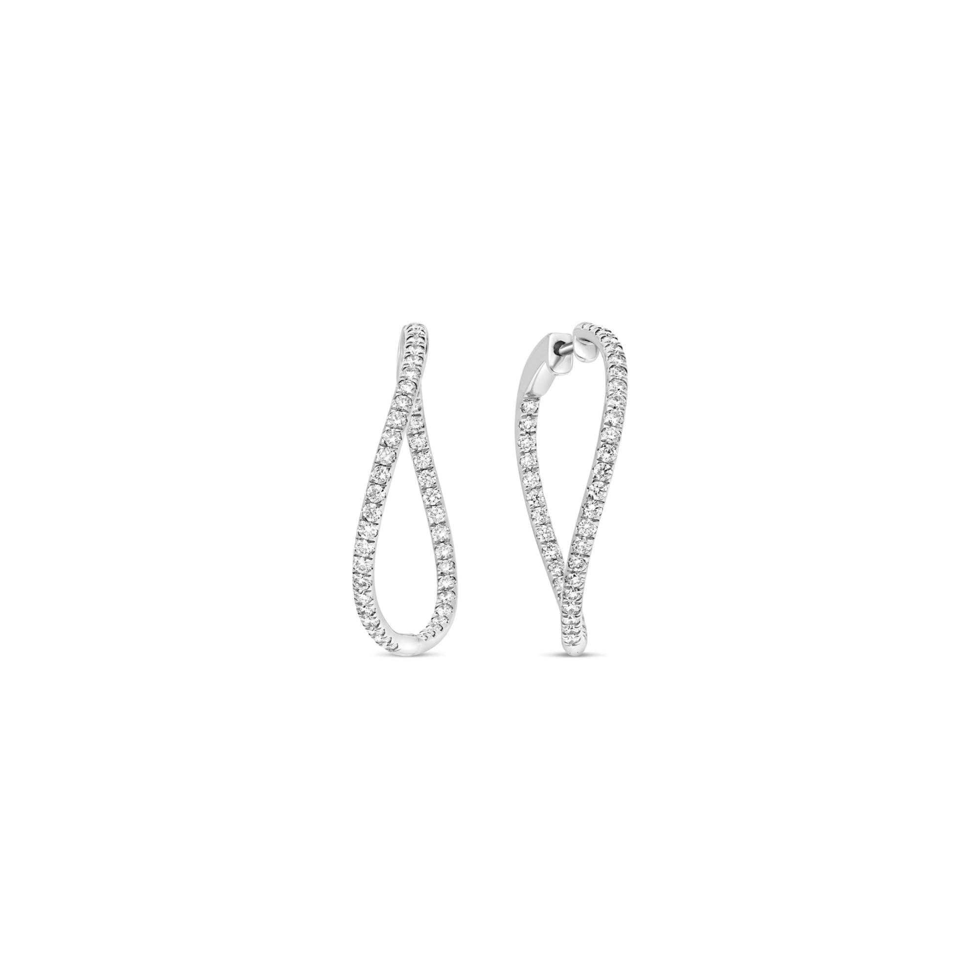 Boucles d'oreilles créoles Raynal en or blanc et diamants