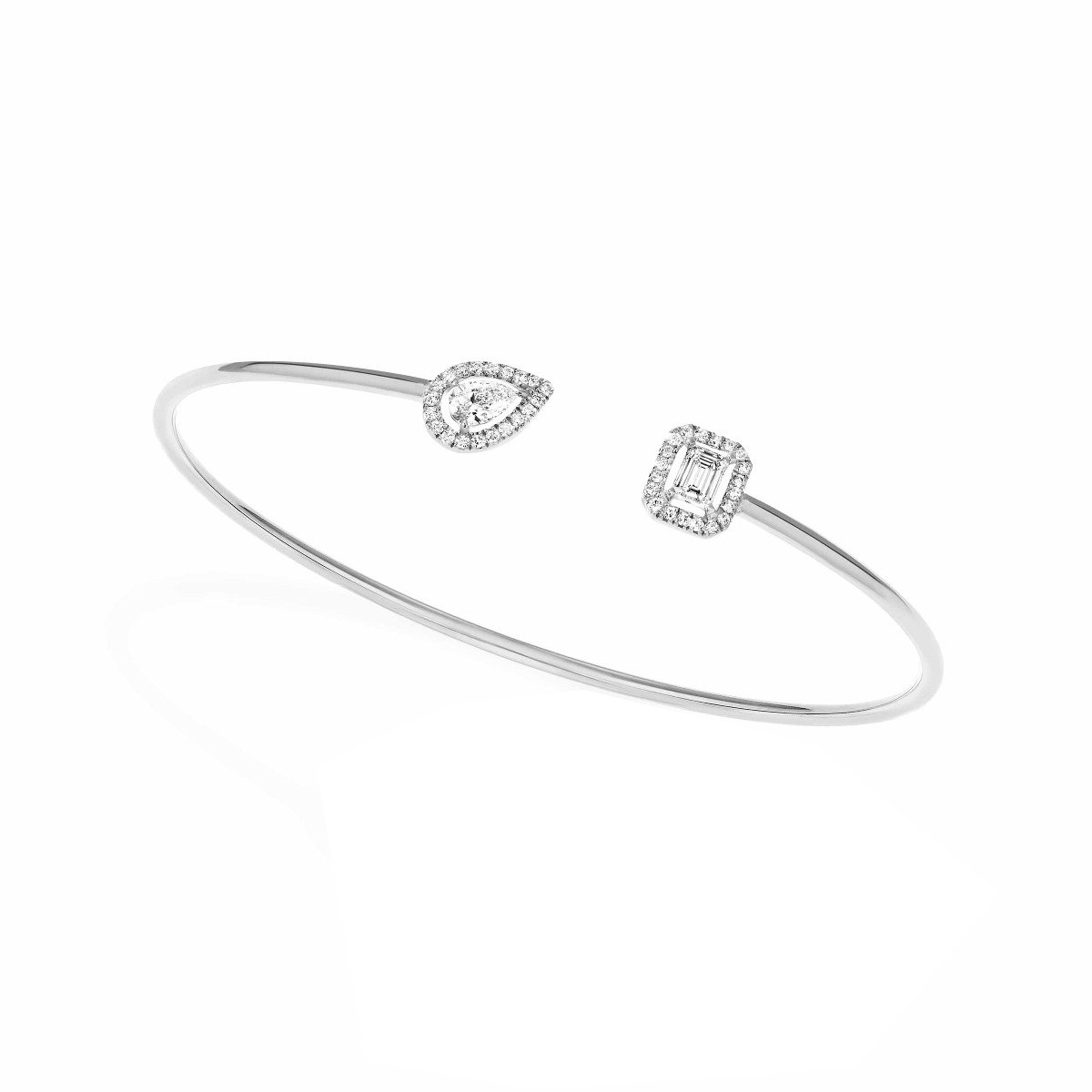 Bracelet Messika My Twin Toi & Moi en or blanc et diamants 2x0.15ct