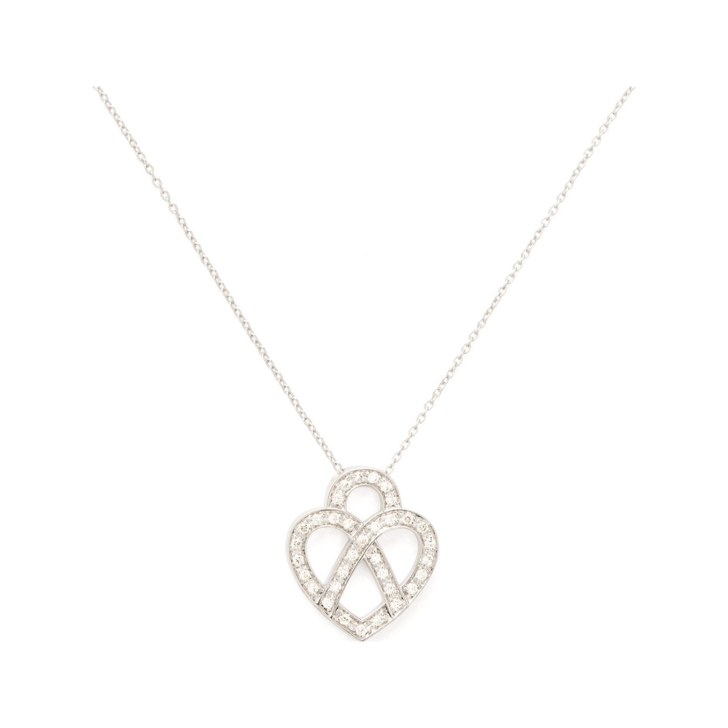 Collier Poiray Coeur Entrelacé en or blanc