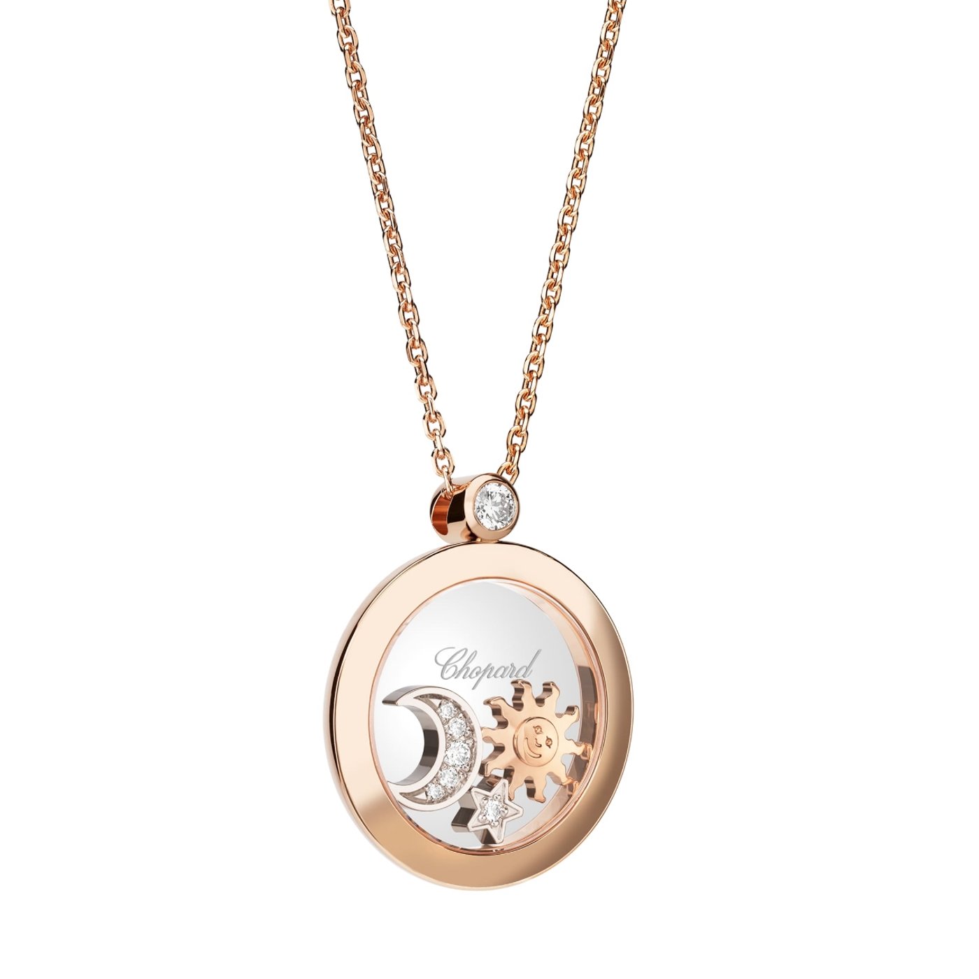 Pendentif Chopard Happy Sun en or rose et diamants