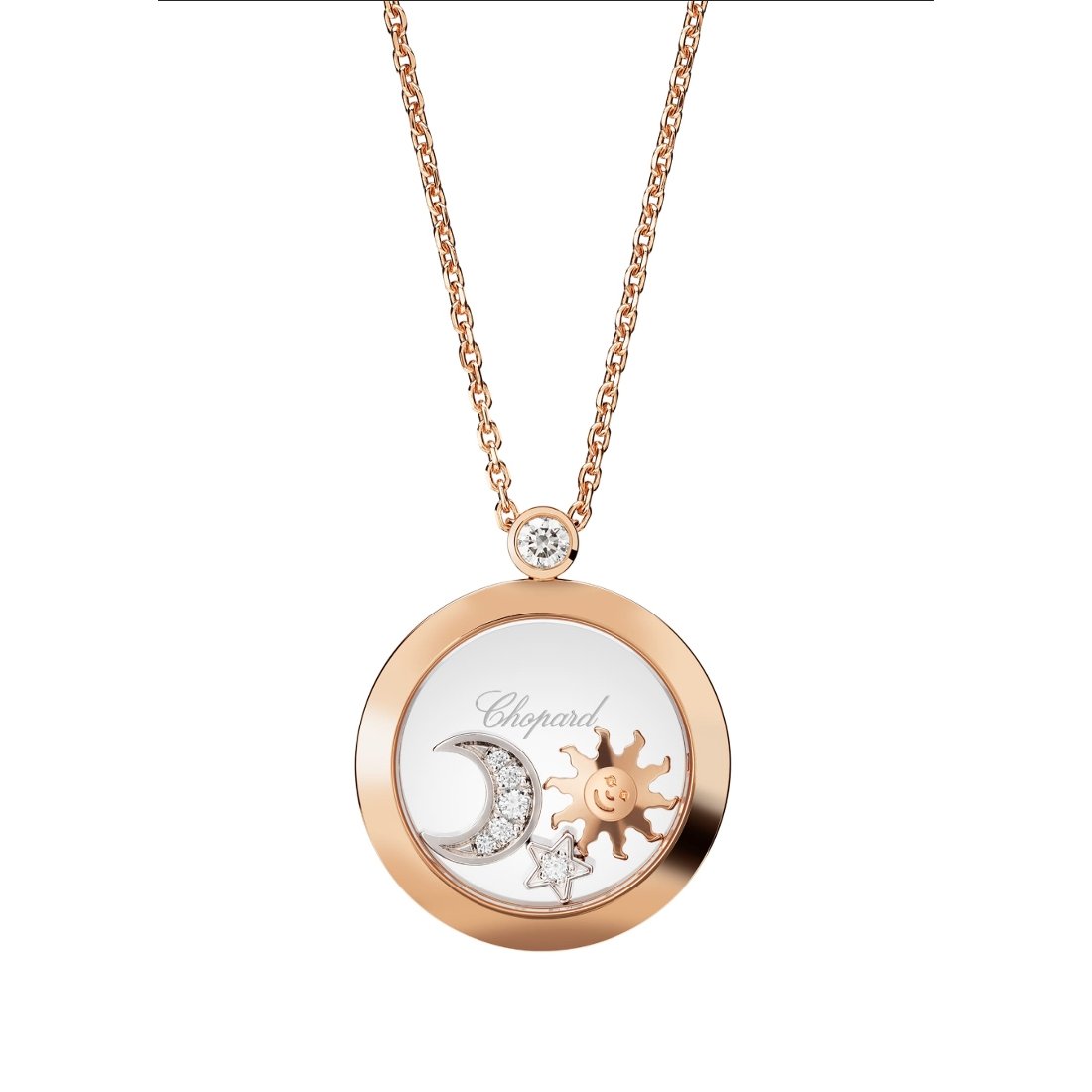 Pendentif Chopard Happy Sun en or rose et diamants