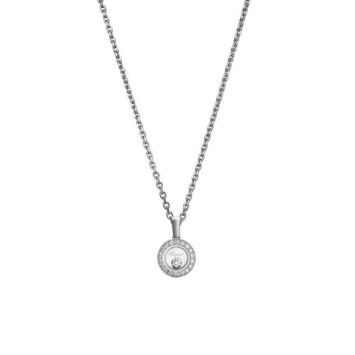 Pendentif Chopard Happy Diamonds Icons en or blanc et diamants