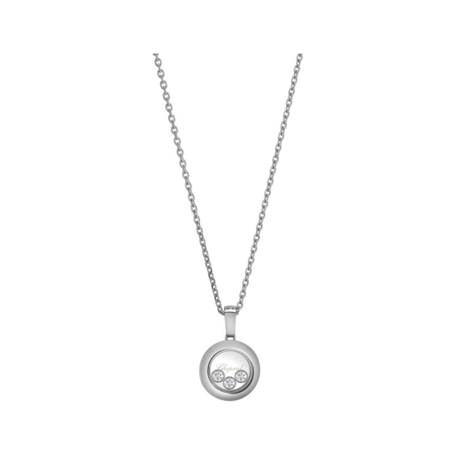 Pendentif Chopard Happy Diamonds en or blanc et diamants