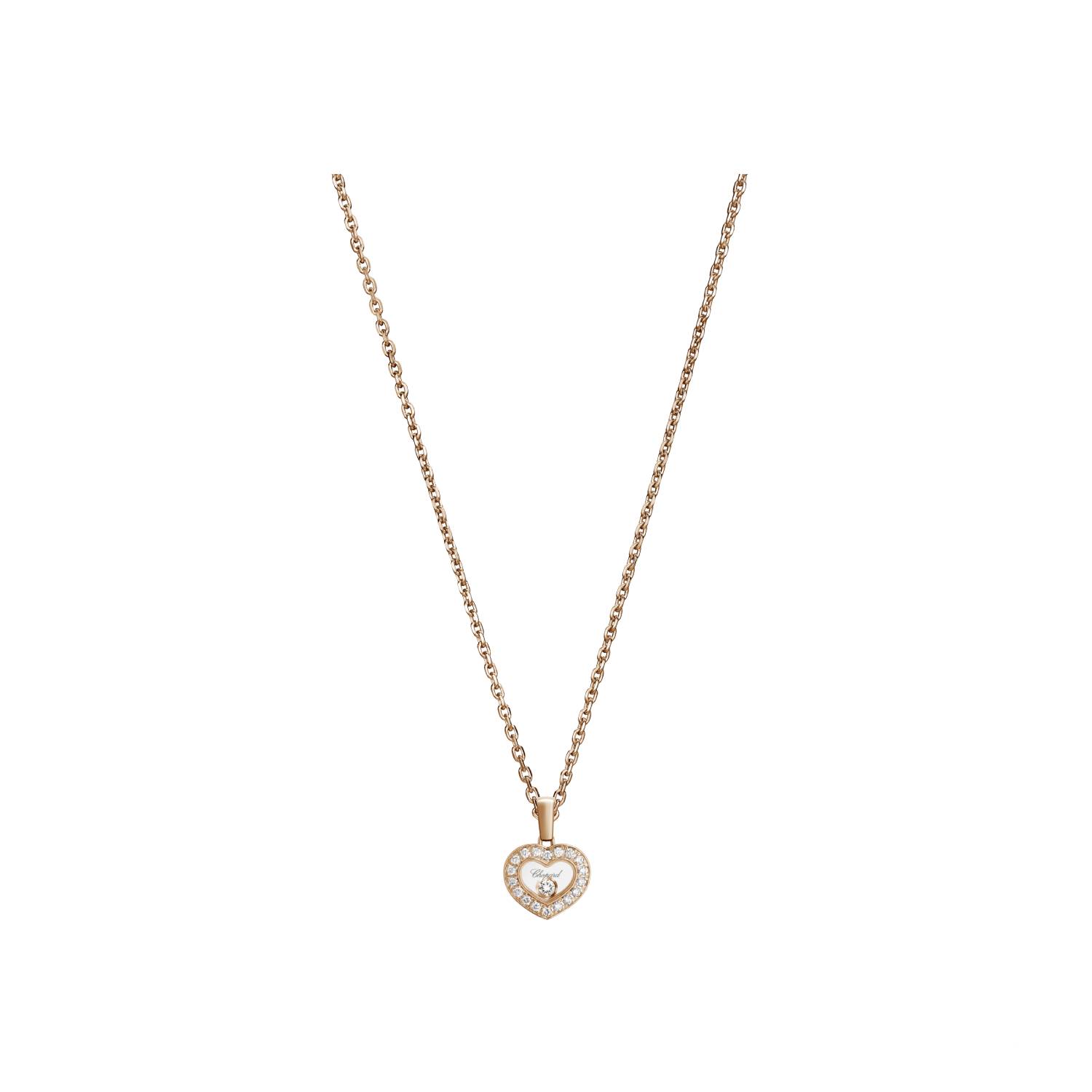 Collier Chopard Happy Diamonds Icons en or rose et diamants