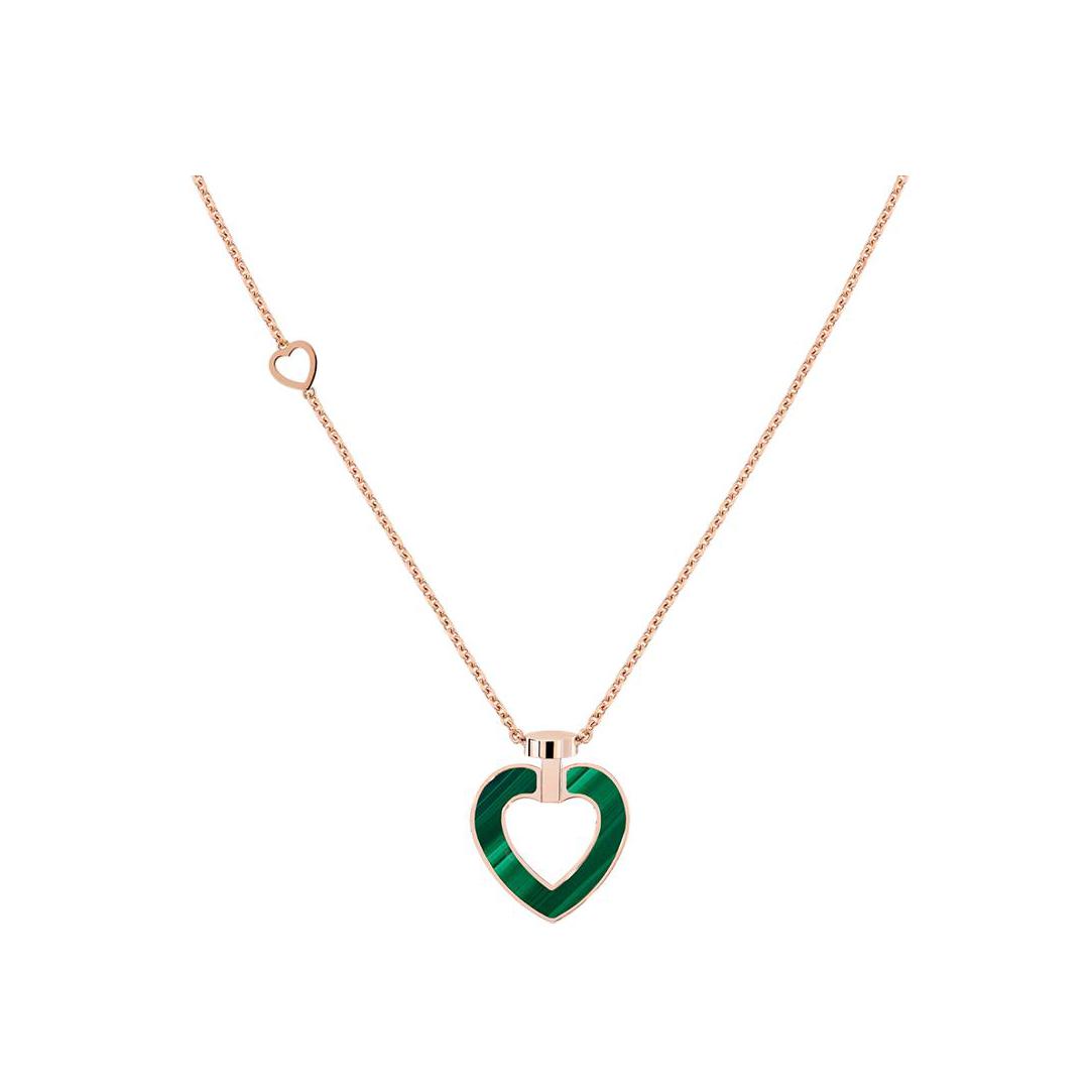 Collier FRED Pretty Woman Moyen Modèle en or rose, diamants, nacre et malachite