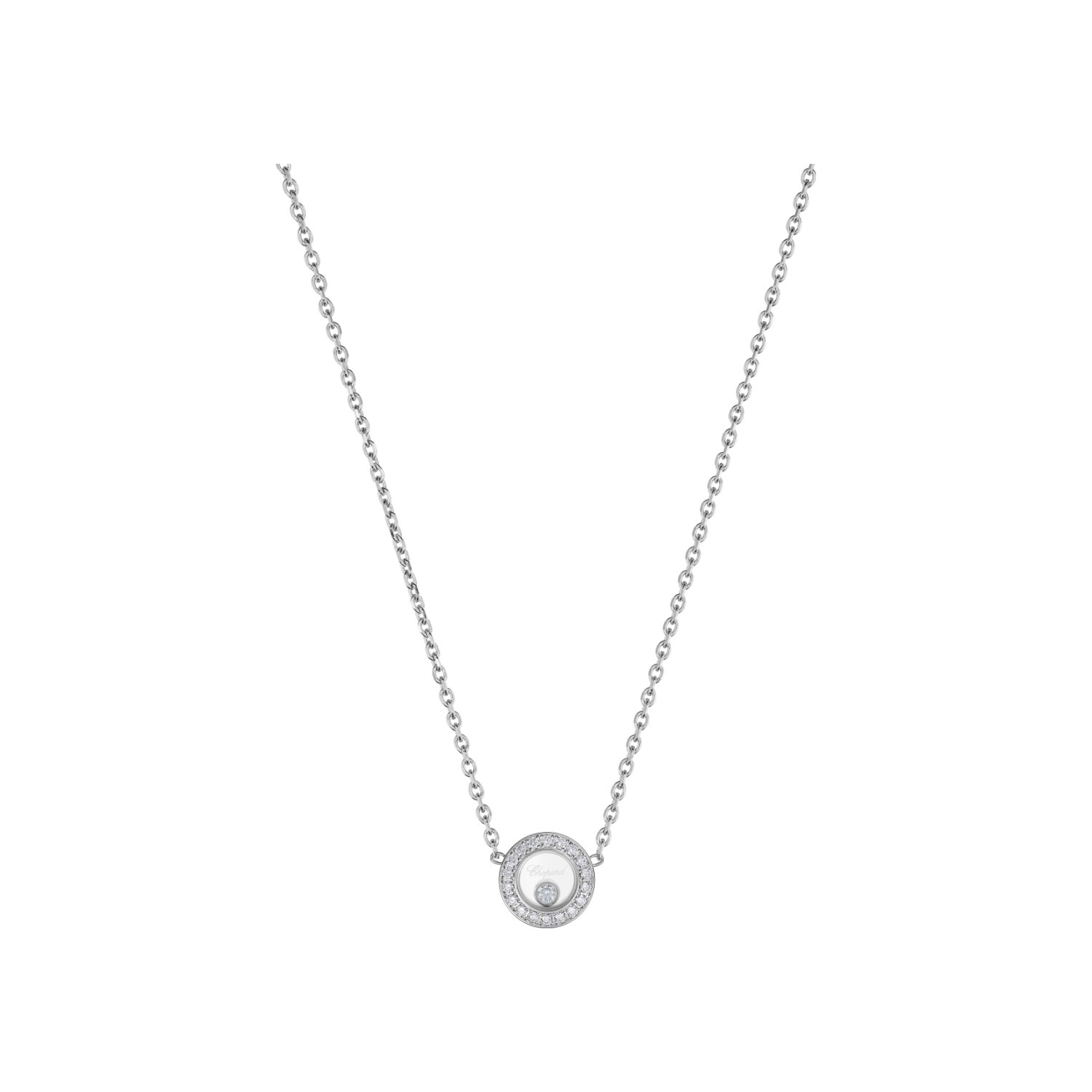 Collier Chopard Happy Diamonds Icons en or blanc et diamants