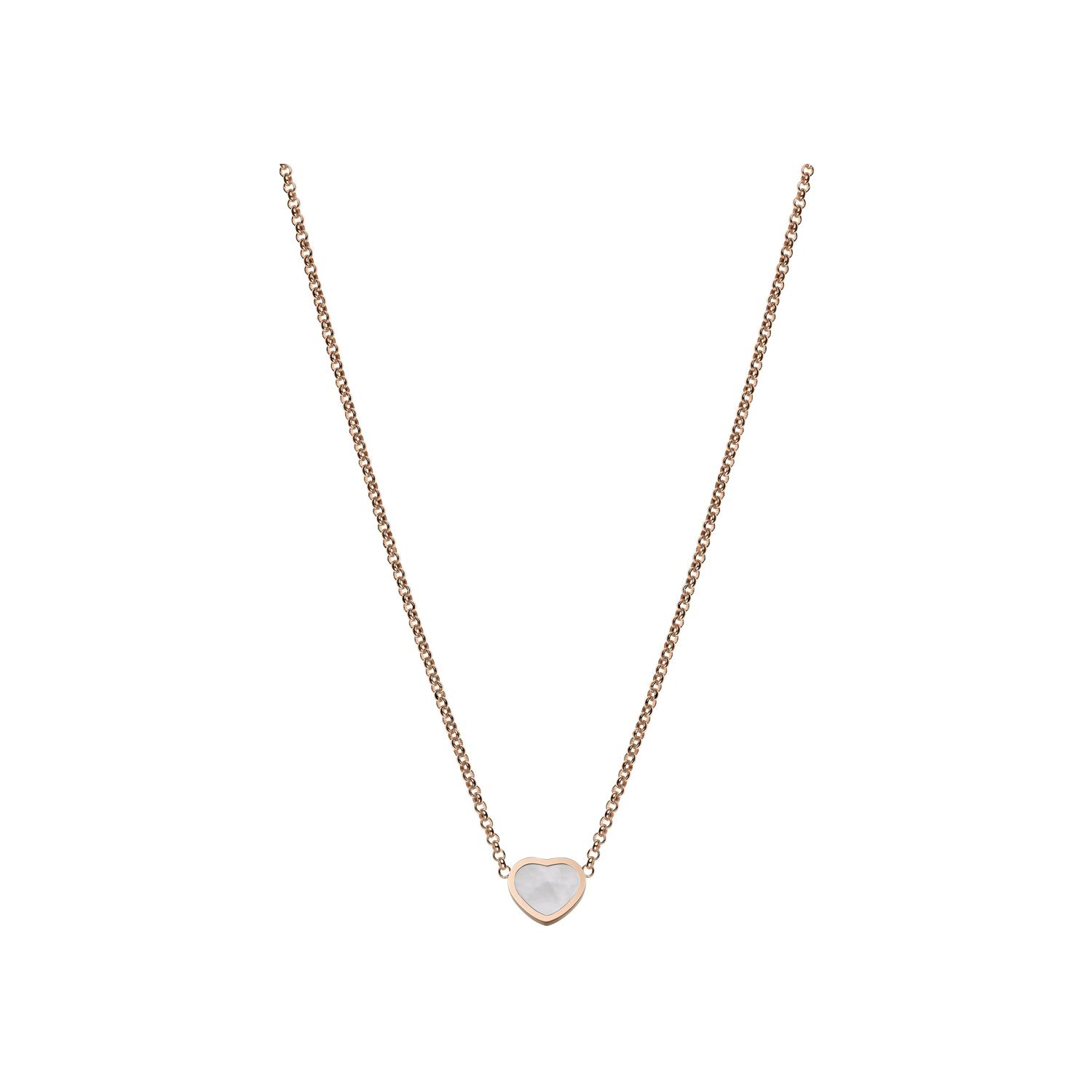 Collier Chopard My Happy Hearts en or rose et nacre