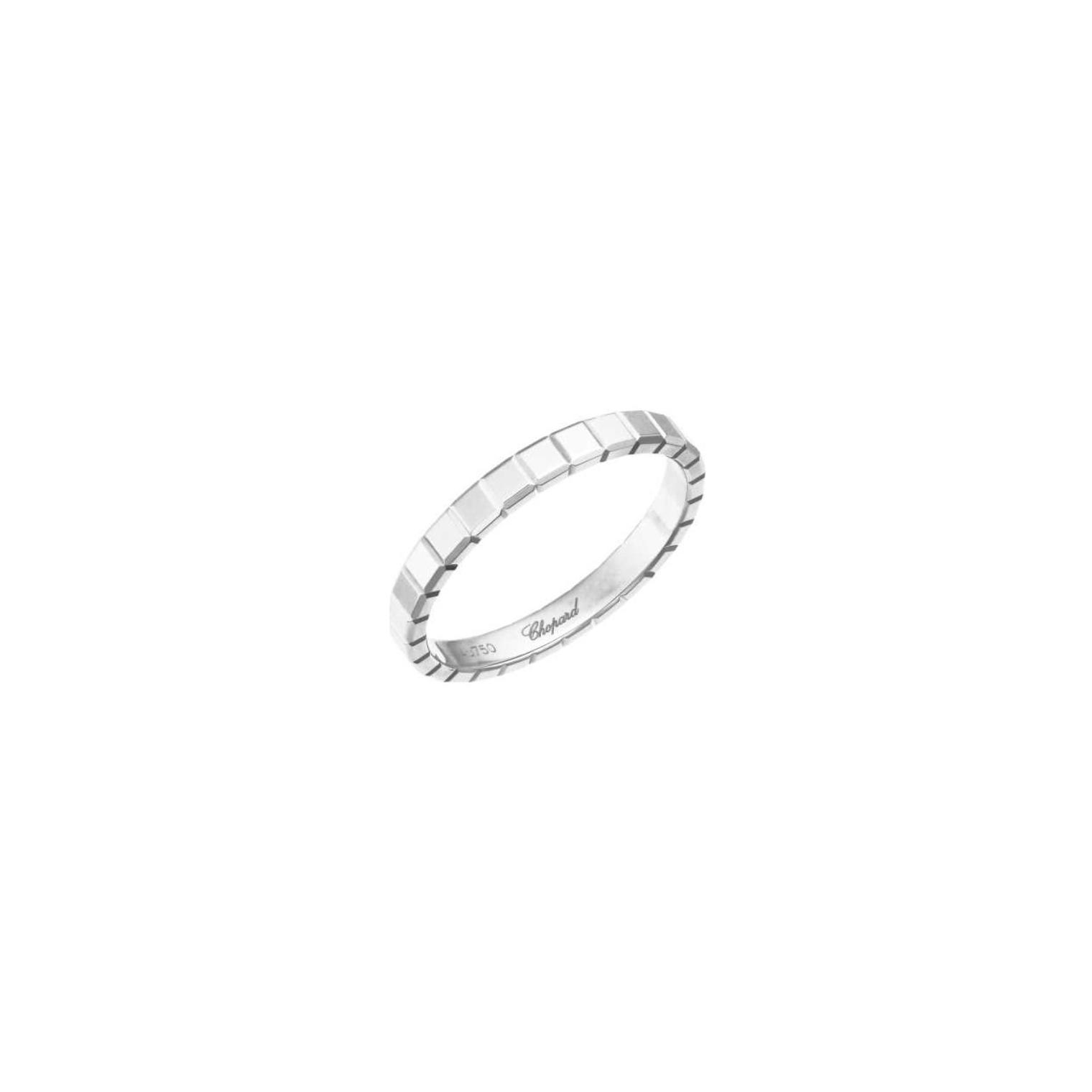 Bague Chopard Ice Cube Pure en or blanc, taille 52