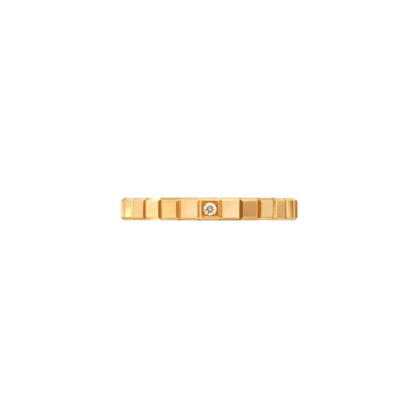 Bague Chopard Ice Cube Pure en or rose et diamant, taille 51