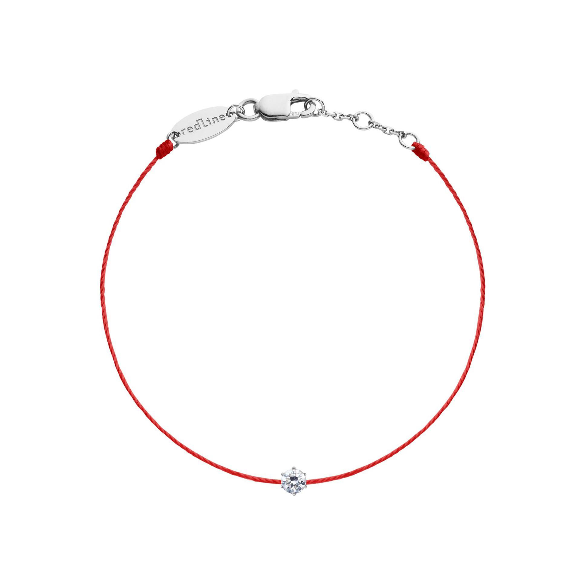Bracelet Redline Absolu fil bleu avec diamant 0.10 ct en serti griffe or blanc