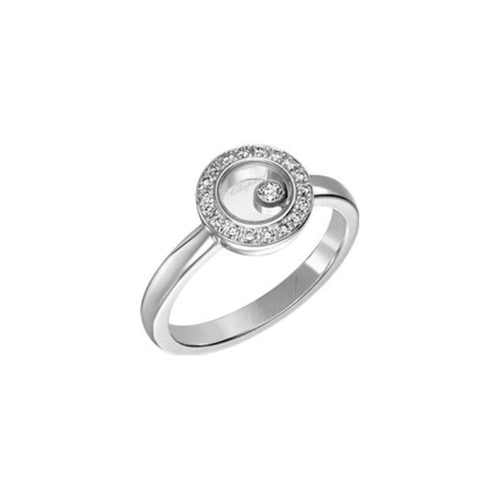 Bague Chopard Happy Diamonds Icons en or blanc et diamants, taille 52