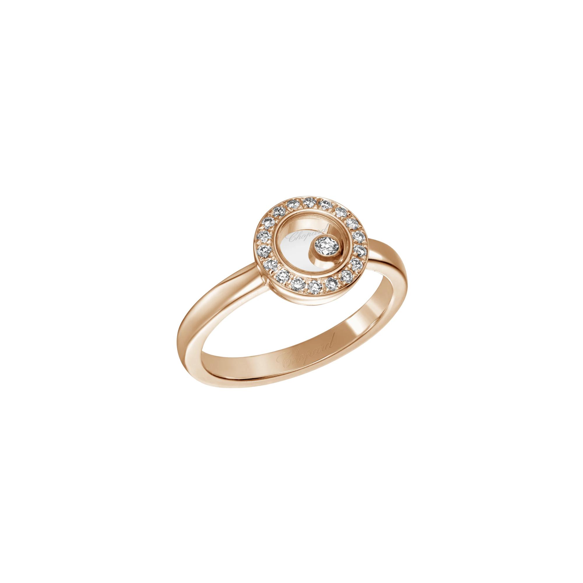 Bague Chopard Happy Diamonds Icons en or rose et diamants, taille 52