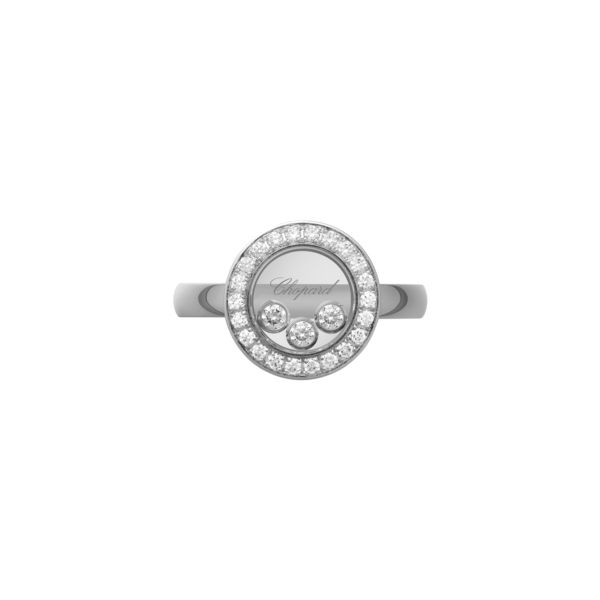 Bague Chopard Happy Diamonds Icons en or blanc et diamants, taille 52