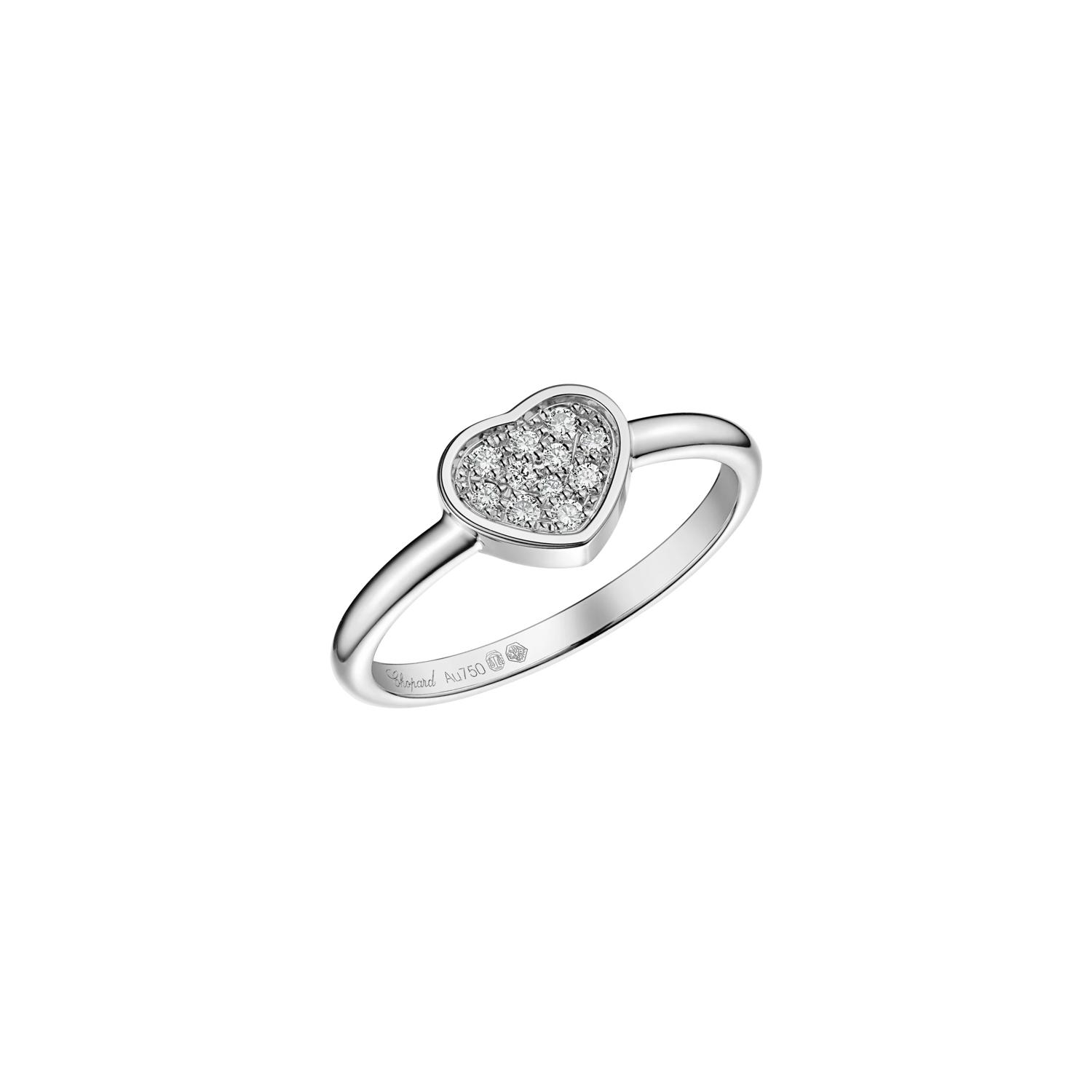 Bague Chopard My Happy Hearts en or blanc et diamants, taille 52