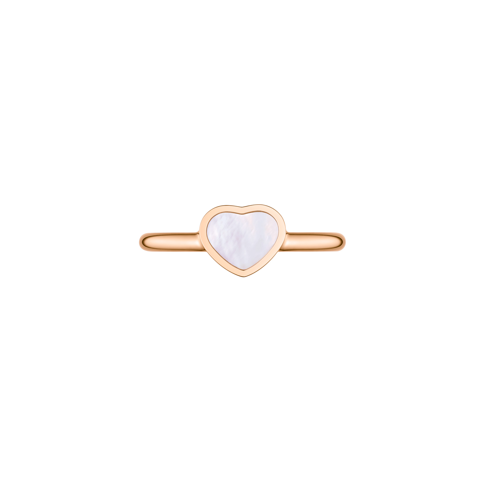 Bague Chopard My Happy Hearts en or rose et nacre, taille 52