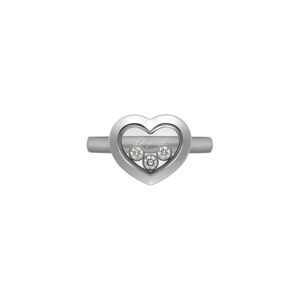 Bague Chopard Happy Diamonds Icons en or blanc et diamants, taille 52