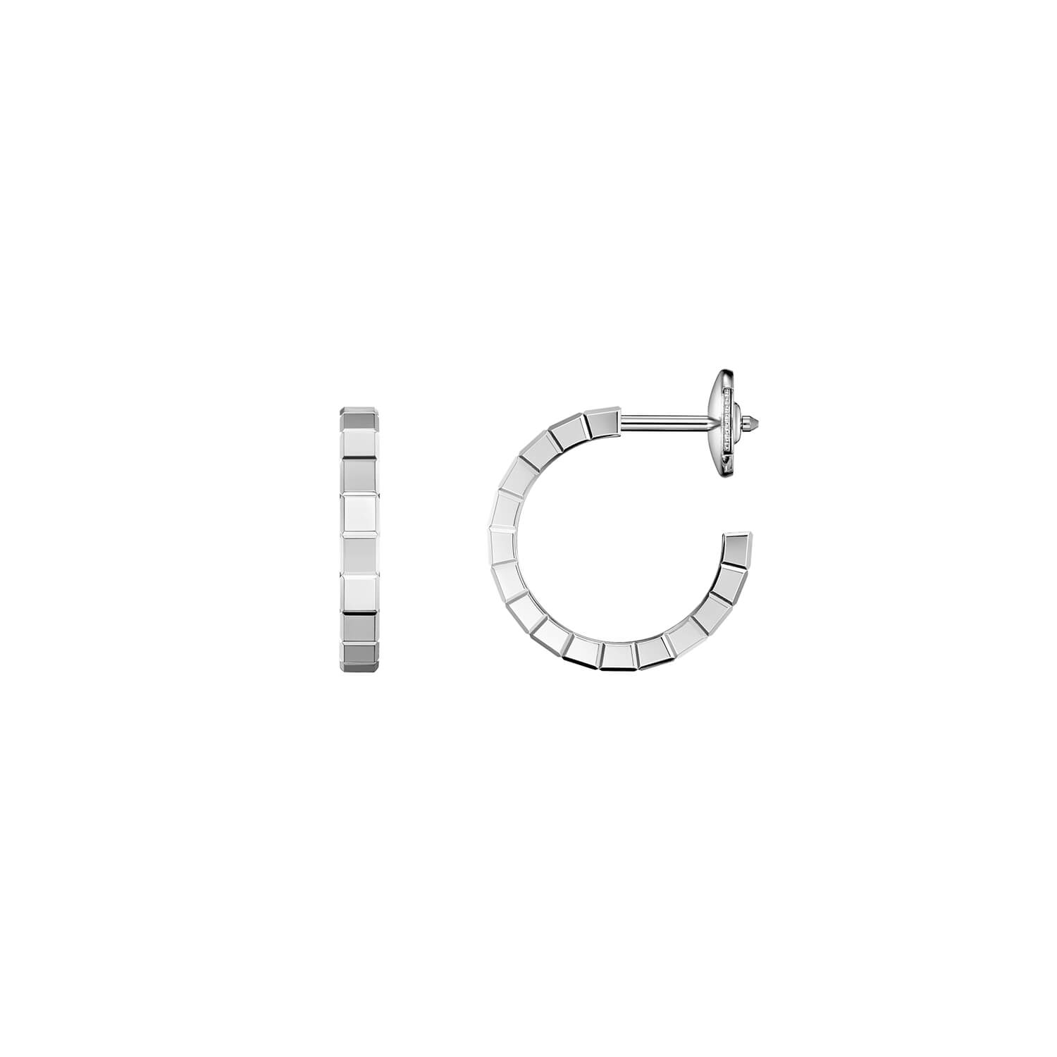 Boucles d'oreilles Chopard Ice Cube Pur en or blanc éthique