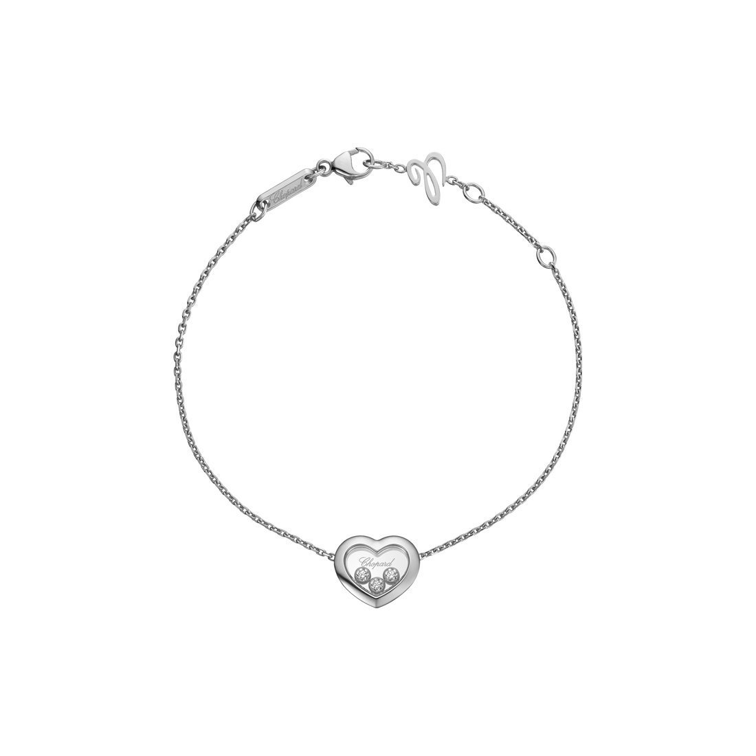 Bracelet Chopard Happy Diamonds Icons en or blanc et diamants