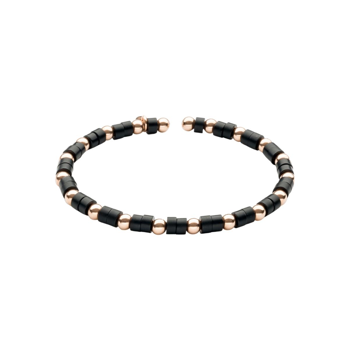 Bracelet Raynal Jonc en or rose et noir