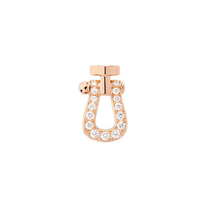 Mono boucle d'oreille droite FRED Force 10 Petit Modèle en or rose et diamants