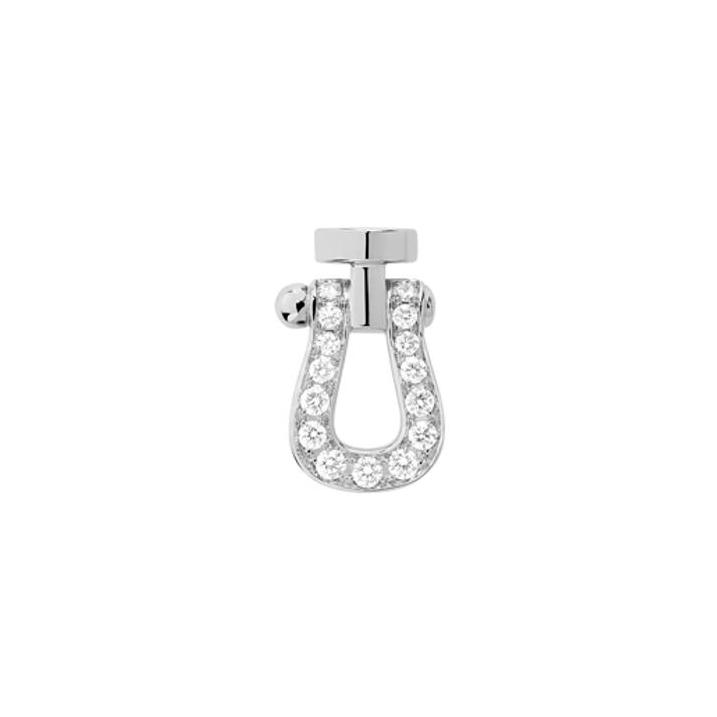 Mono boucle d'oreille droite FRED Force 10 Petit Modèle en or blanc et diamants