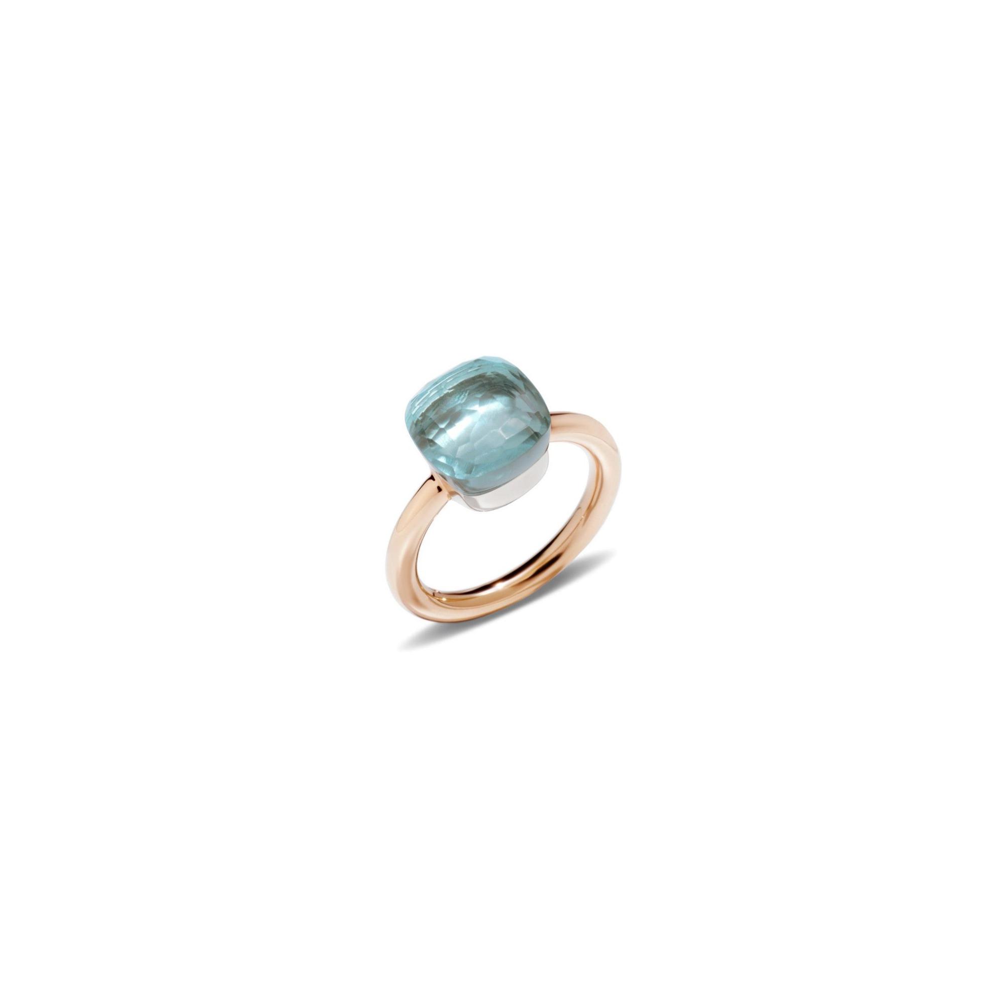 Bague Pomellato Nudo Classic en or rose, or blanc et topaze