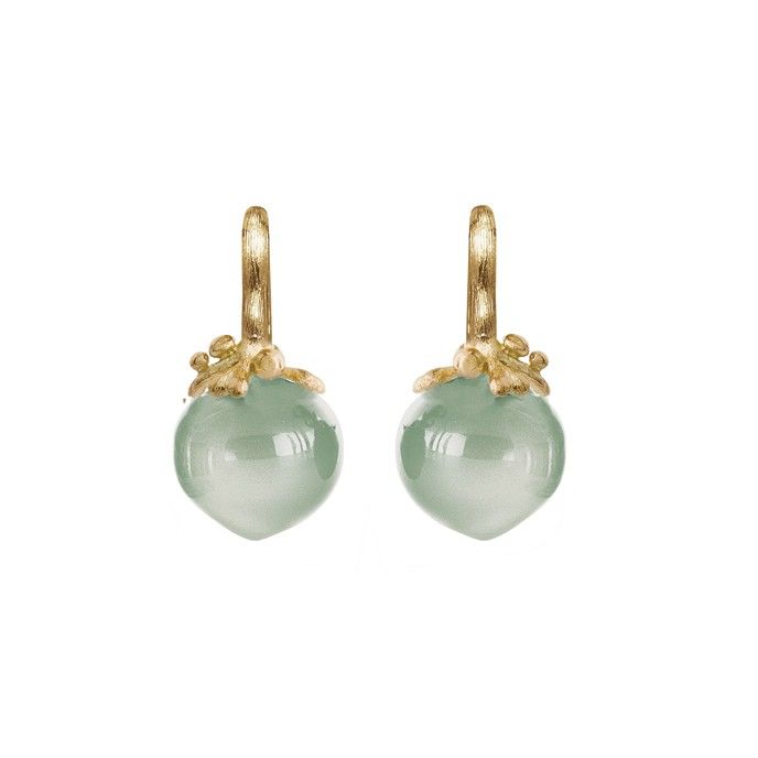 Boucles d'oreilles Ole Lynggaard Dew Drops en or jaune et aigue-marine
