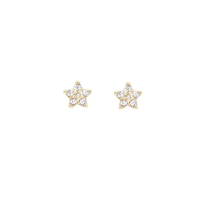 Boucles d'oreilles Ole Lynggaard Shooting Stars en or jaune et 12 diamants