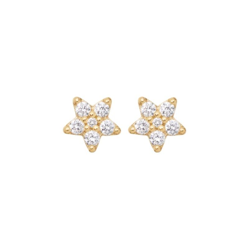 Boucles d'oreilles Ole Lynggaard Shooting Stars en or jaune et diamants