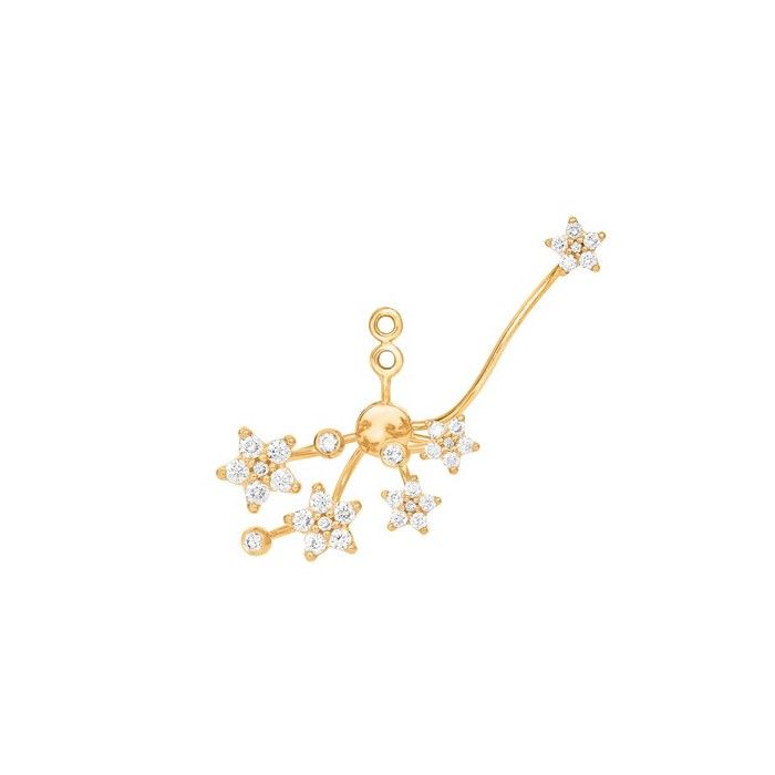 Pendant d'oreilles Ole Lynggaard Shooting Stars en or jaune et 33 diamants