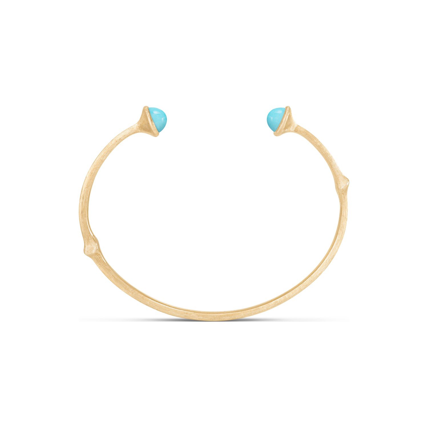 Jonc Ole Lynggaard Nature or jaune 18 carats et cabochon turquoise