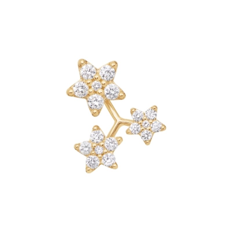 Boucles d'oreilles Ole Lynggaard Shooting Stars en or jaune et diamants