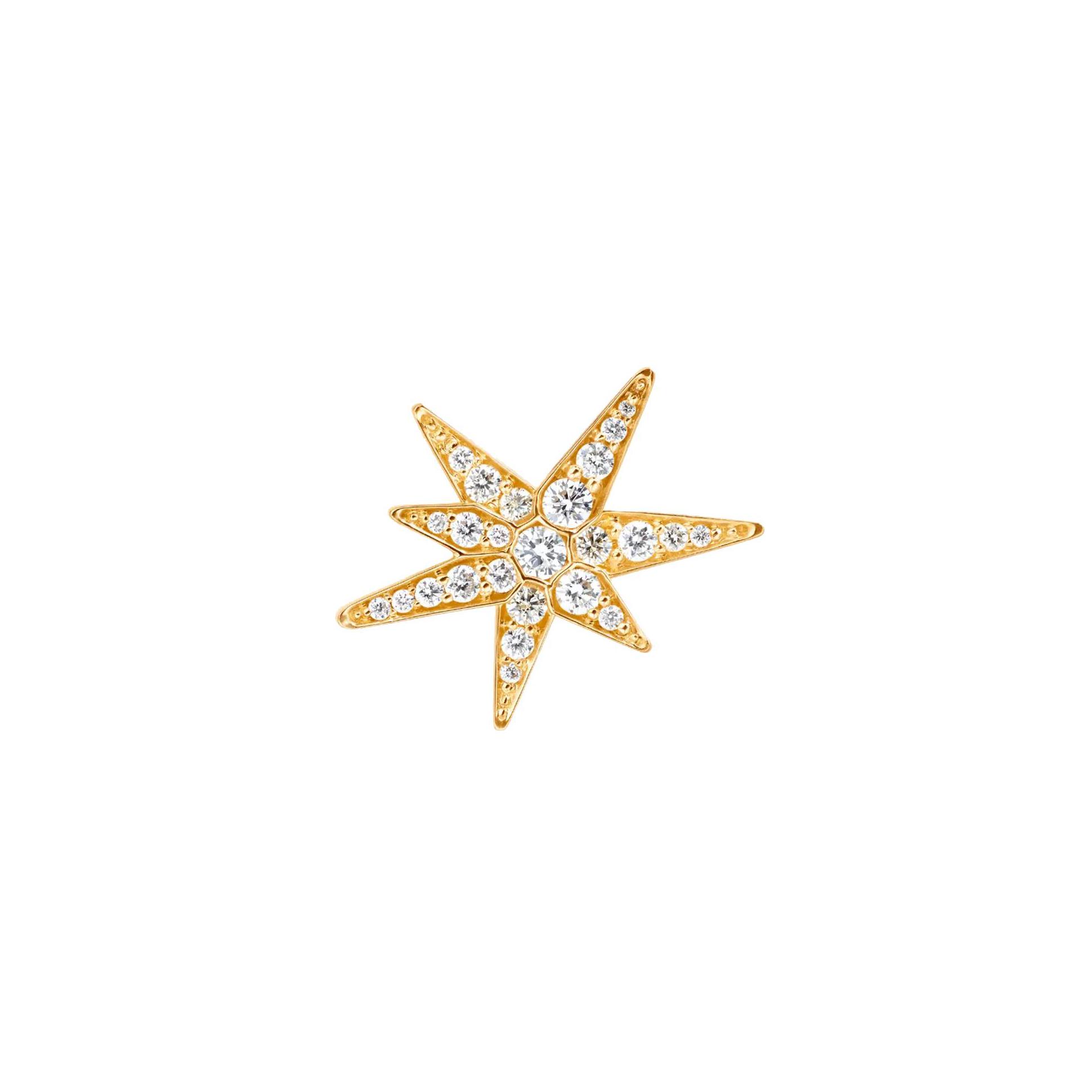 Boucle d'oreille Ole Lynggaard Funky Stars en or jaune et diamants