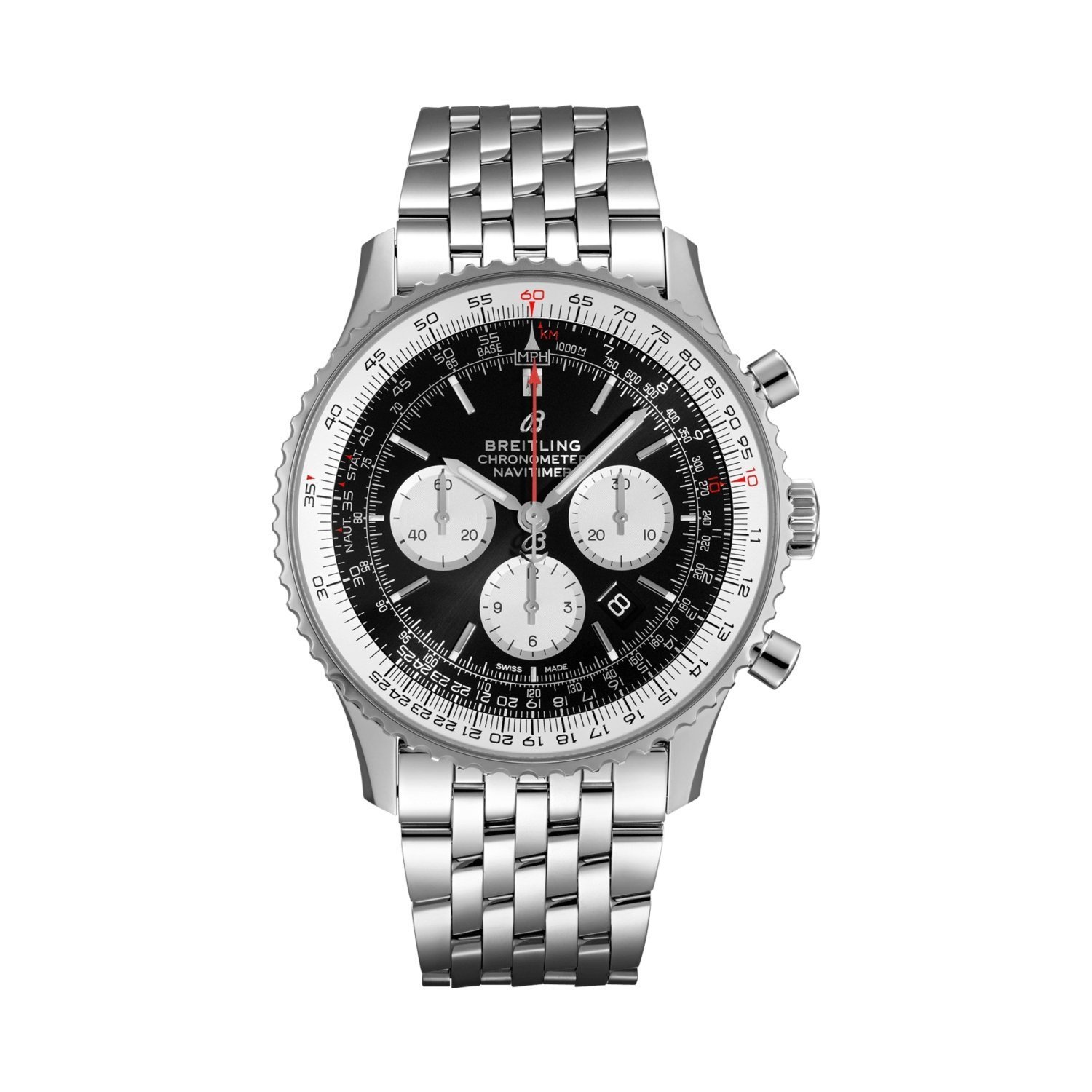 Montre Breitling Navitimer 1 B17 automatique cadran bleu bracelet acier 38  mm