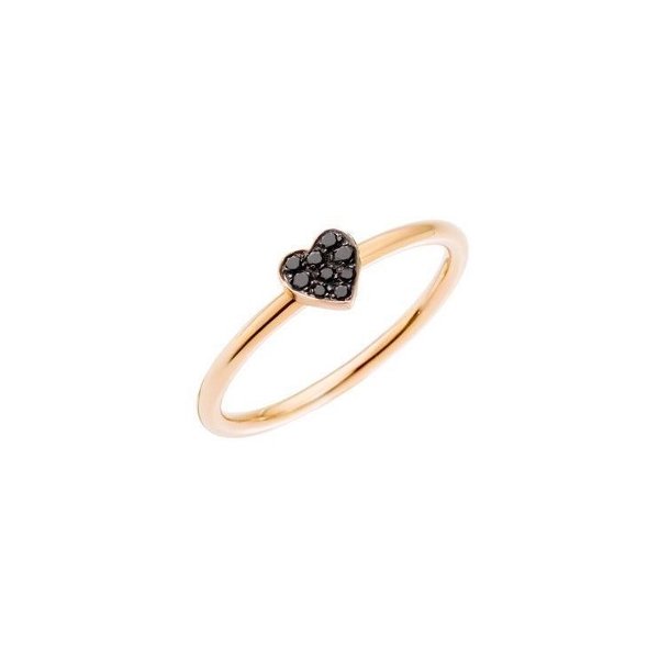 Bague DoDo Coeur en Or rose et Diamant noir