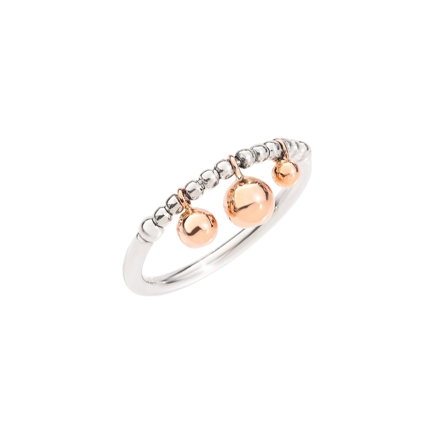 Bague DoDo Bollicine En Or Rose Et Argent - Argent 925/1000ème/Or Rose 375/1000ème - Rose