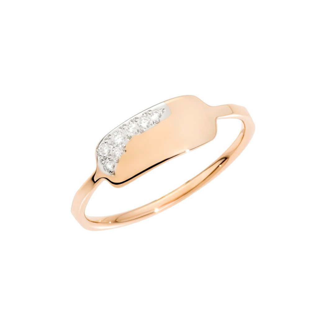 Bague DoDo Precious Tag en or rose et diamants