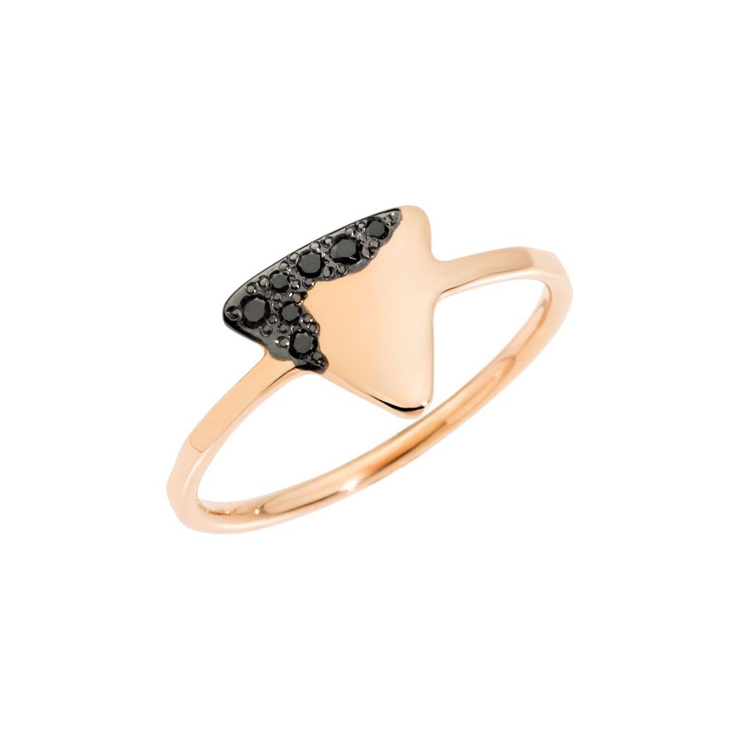 Bague DoDo Precious Tag en or rose et diamants noirs