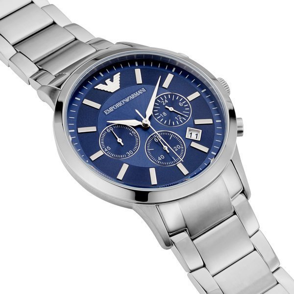 Montre Emporio Armani Renato chronographe 43mm homme acier bleu quartz –  Capodagli 1937