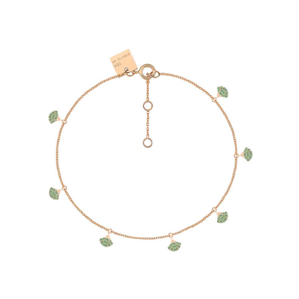 Bracelet Ginette NY TINY KOI en or rose et tsavorite