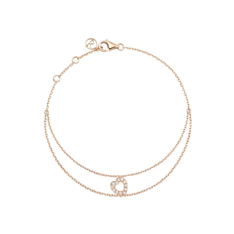 Bracelet Repossi Letters Antifer Heart en or rose et diamants
