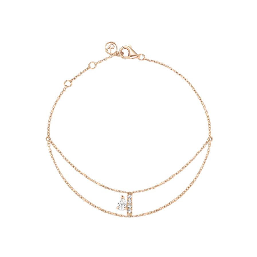 Bracelet Repossi Letters Serti sur Vide en or rose et diamants