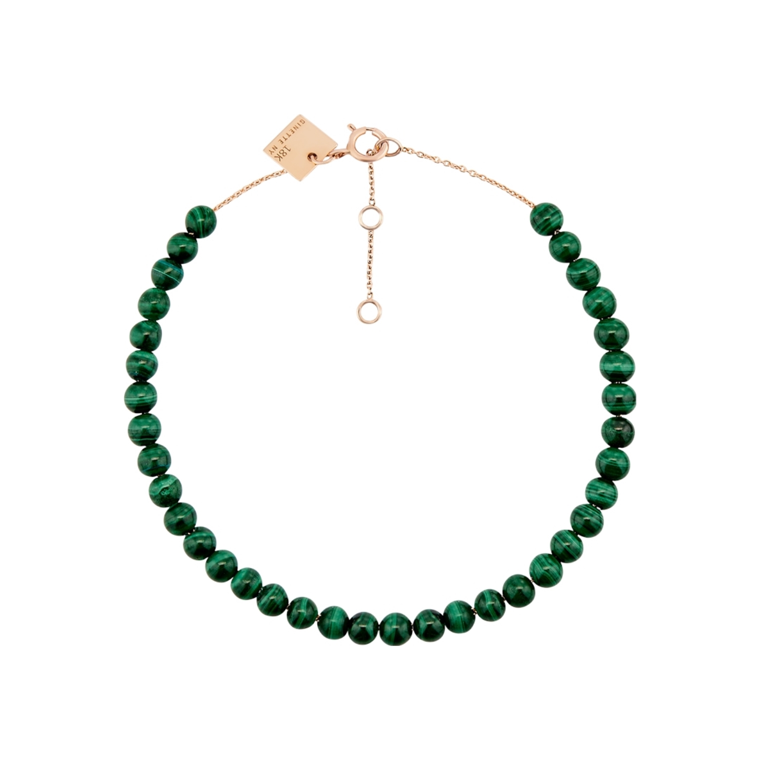 Bracelet Ginette NY MARIA en or rose et malachite