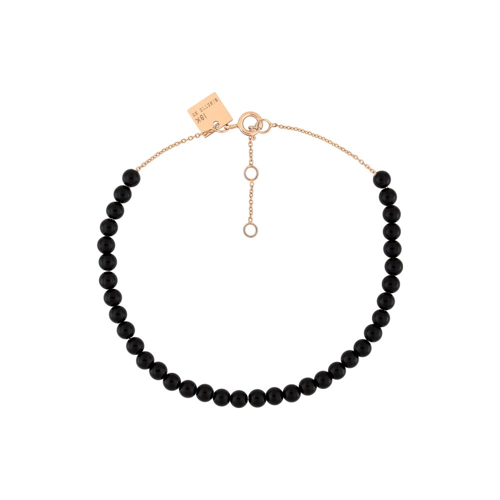 Bracelet Ginette NY MARIA en or rose et onyx