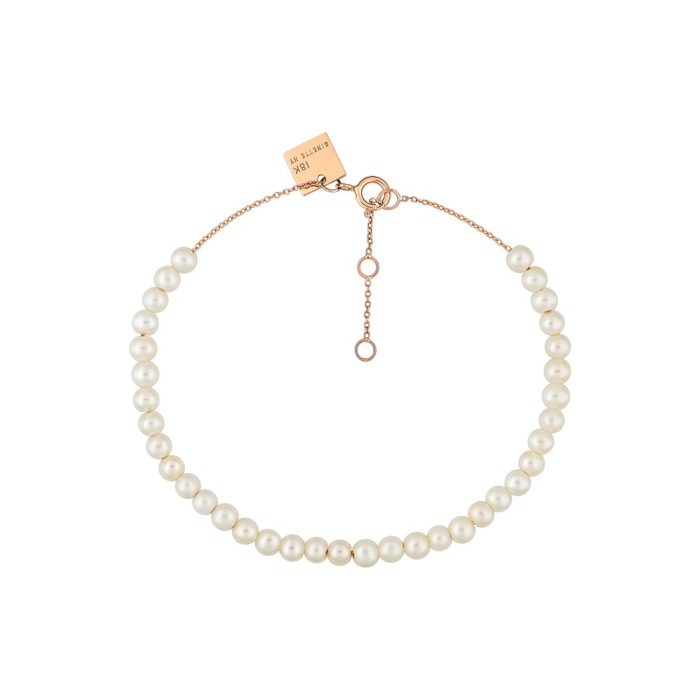 Bracelet Ginette NY MARIA en or rose et perle de culture d'eau douce