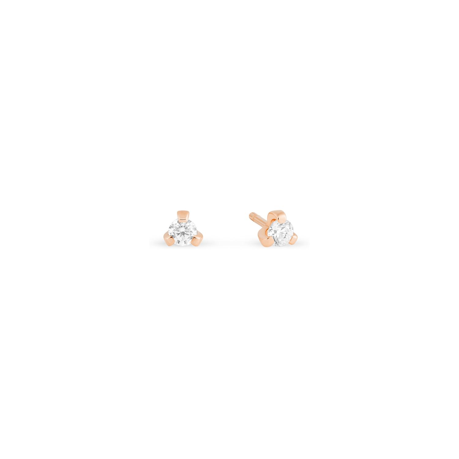 Boucles d'oreilles Ginette NY BE MINE Mini Maria en or rose et diamants