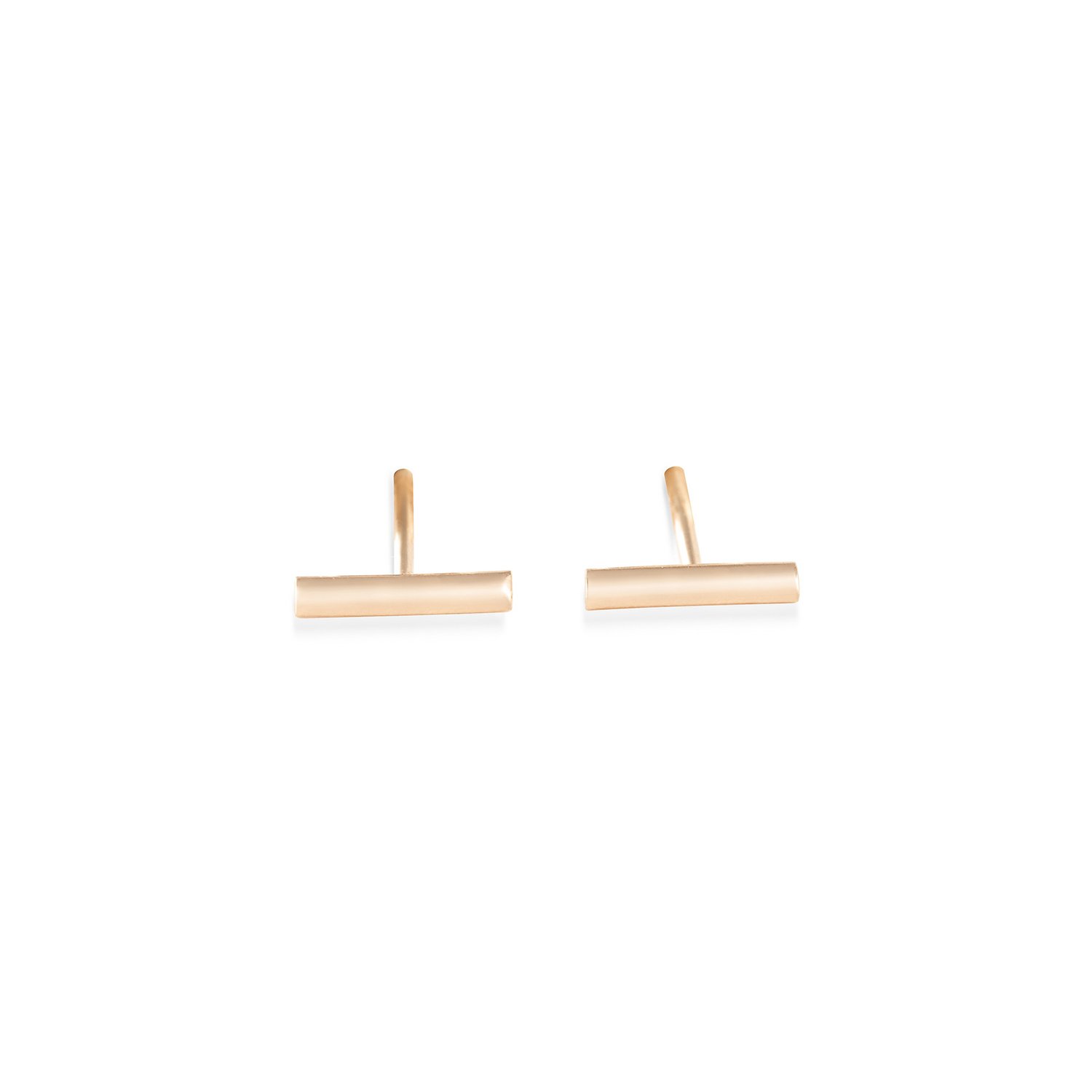 Boucles d'oreilles Ginette NY GOLD & DIAMOND STRIP en or rose